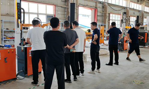The customer came to install the machine,  all the company leaders came